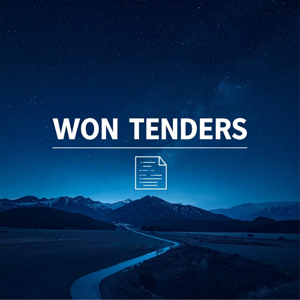 Firefly generate a beautiful image with the word won tenders on it. make the background a d 179500